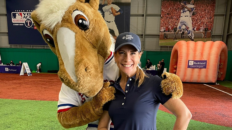 Volunteer with Texas Rangers Mascot