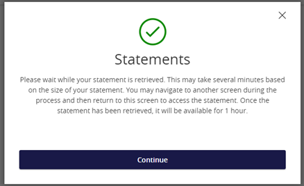 statements confirmation screen screenshot