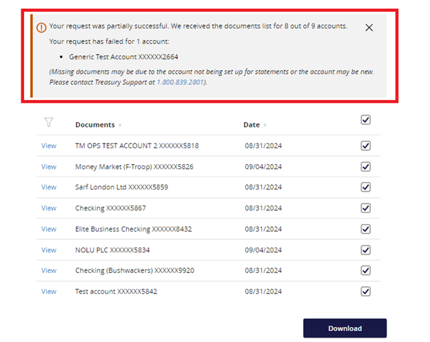 downloading available statements