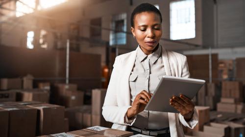 Receivables Management Woman checking inventory