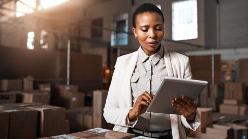 Woman checking inventory