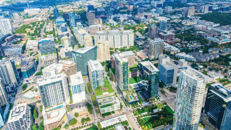 High over Dallas Texas
