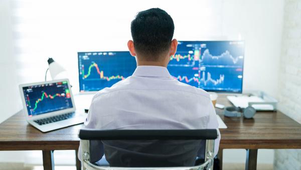 man working at desk
